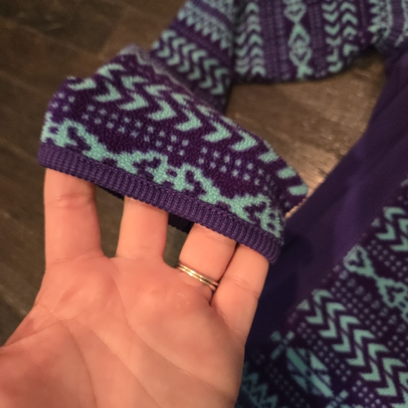 Columbia Fleece 1/4 Zip Lightweight Aztec Print - Purple, Turquoise - SZ Small - Picture 2 of 8